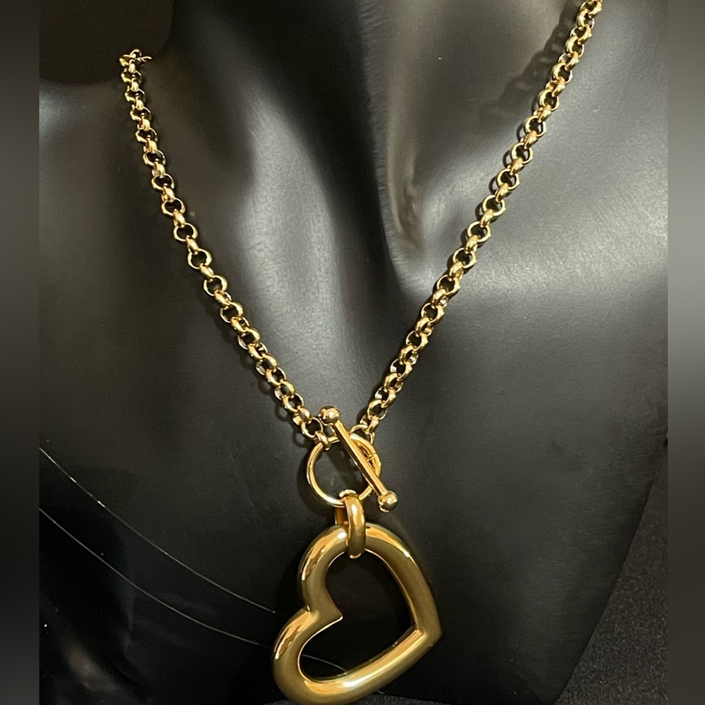 Adora - Stainless Steel Gold Color Collar Style Fashion Necklaces. Heart… - Picture 7 of 7
